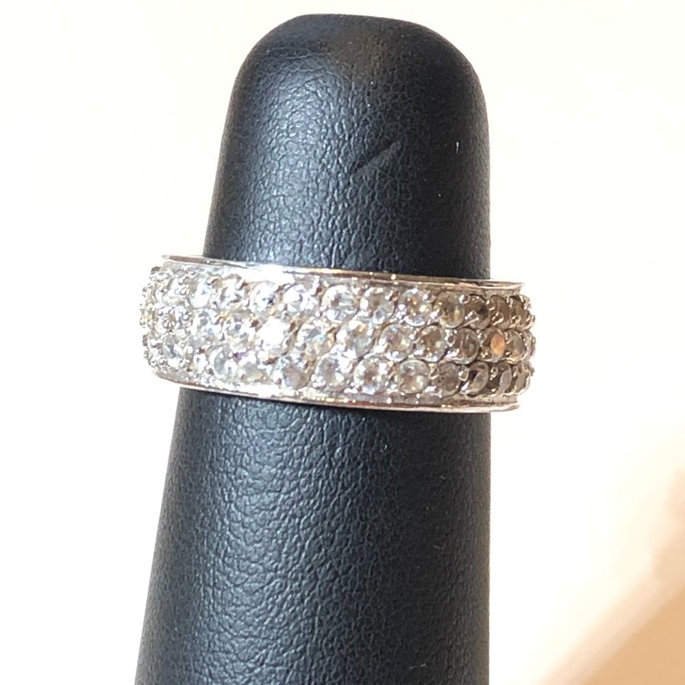 Pavé Set CZs in Sterling 925 Eternity Band Ring